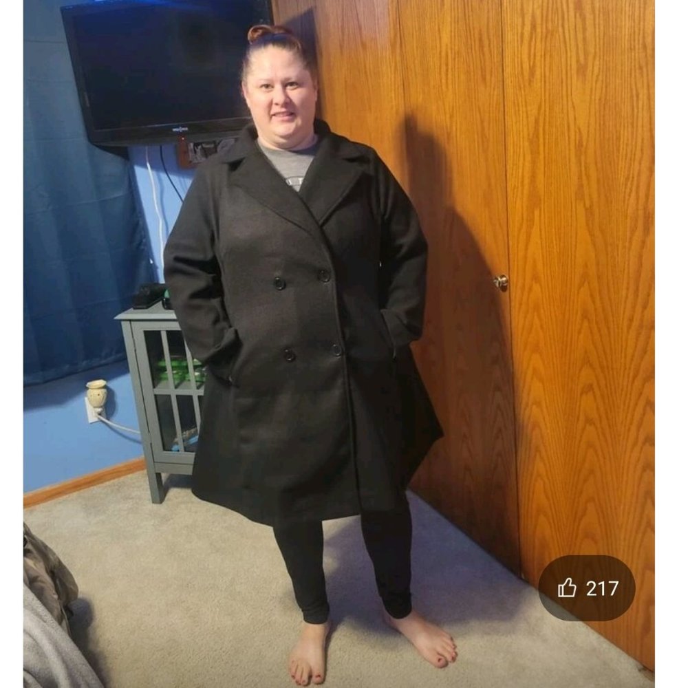 Lapel Neck Double Breasted Overcoat size (12) 0xl. f26 - Picture 8 of 12